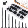 Rustark 160-Pcs #7 Coarse Thread Drywall Screw with Phillips Drive Black Oxide Finsh Bugle Head Wood Screws Assortment Kit Ideal for Drywall Sheetrock