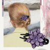 6 Pack Rhinestone Double Flower Hair Clip for Women Girls, Crystal Duckbill Clip Hairpin with Teeth Non-Slip Women Elegant Hair Dovetail Clips for Thick Long Hair Accessories