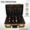 FLYHERO Barber Carrying Case Barber Case, Stylist Tool Box rofessional Salon Hair Cutting Grooming Kit Storage Organizer for Clippers, Scissors, Barber Supplies (Gold)