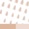 Kamize Almond Fake Nails Long Acrylic Press on Nails Gradient Full Cover False Nails Jelly for Women and Girls 24PCS