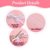 Piriuuo 2 Pcs White Hair Lace Bows for Hair, Tulle Bowknot Lace Hair Bow Clips White Lace Bow Elegant White Hair Bow White Hair Ribbon White Bow Clip Coquette White Hair Accessories for Women