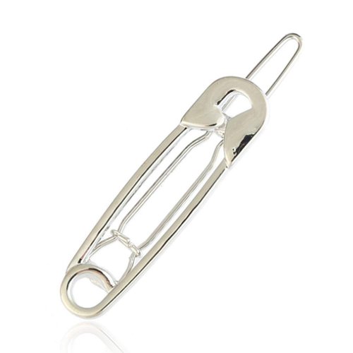 6 Pcs Silver Hair Pins Hair Clips Alloy Safety Pin Shape Hairpin Barrettes Hairdressing Tool Hair Accessories for Women and Girls