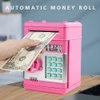 Piggy Bank, Electronic Money Bank, Safe Mini ATM Cash Coin Can, Auto Scroll Paper Money Saving Box, Great Birthday Gifts for Kids, Pink