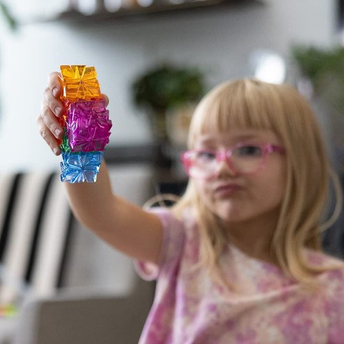 Incredibly Interconnectable Toys ZAZ 6 Piece Magnetic Blocks Travel Kit, STEM Construction Toy Building Set