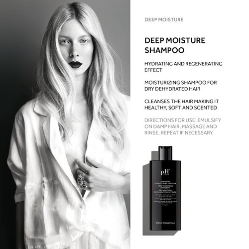 pH Labs Deep Moisture Shampoo & Conditioner Set - Moisturizing Formula For Dry Damaged Hair - Enriched with Kokum Nut Butter and Rose Extract - 8.45 oz (Pack of 2)