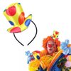 Dkomekii Polka Dot Clown Top Hat Headband Jester Carnival Circus Costume Headwear Funny Performance Props Halloween