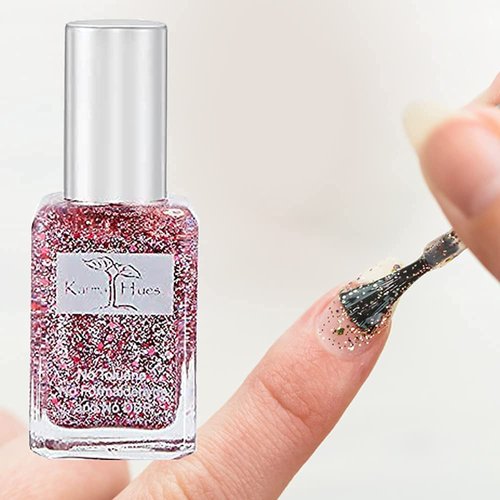 karma organic Natural Nail Polish - Non -Toxic Nail Art, Vegan and Cruelty-Free Nail Paint (Bubbly Ro-Who)