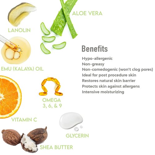 Skin Repair Rx - Body Lotion - Face Moisturizer for Women, Men - Emu Oil, Shea Butter, Aloe Vera, Omega 3 6 9, Hand Cream, Eczema, Stretch Marks, Wrinkles, Anti-Aging, Firming (17 Fl Oz Pump Bottle)