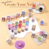 BORN PRETTY Acrylic Powder Set 36 Colors Spring Summer Acrylic Nail Powder Red Purple Green Blue Professional Polymer 3D Acrylic Nail Art Kit for French Nails Extension Nail Carving Gift Set