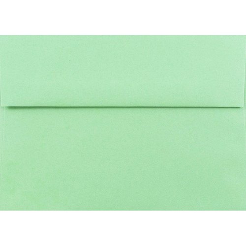 Green Pastel 100 Boxed A6 (4-3/4 x 6-1/2) Envelopes for 4-1/2 x 6-1/4 Invitations Announcements, Weddings Showers, Greeting Cards from The Envelope Gallery