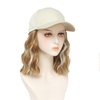 AliRobam Hat Wig Baseball cap with Natural Wave hair Extensions attached for woman Cap wig Short Bob Hairstyle Adjustable Wig (M27/613)