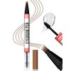 Vevivia Eyebrow Pen & Eyebrow Gel - Eyebrow Pencil Magical 2-in-1 Dual-Ended Brow Pencil with Micro-4 Tip Applicator and Brow Gel Clear, Eyebrow Makeup for Fuller Eyebrows, Stay on All Day, Drak Brown