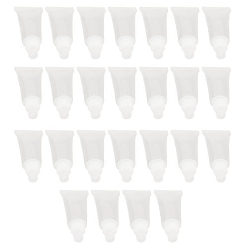 25pcs 5ml Lip Gloss Tube, Clear Soft Empty Refillable Mini Empty Cosmetic Balm Tubes Container for Comestic Makeup Travel Toiletries Shampoo Body Lotion