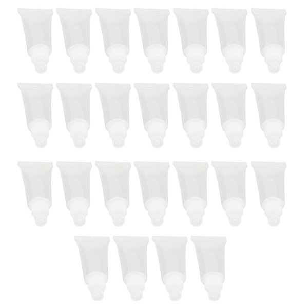 25pcs 5ml Lip Gloss Tube, Clear Soft Empty Refillable Mini Empty Cosmetic Balm Tubes Container for Comestic Makeup Travel Toiletries Shampoo Body Lotion