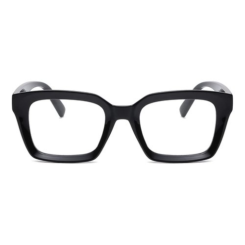 JOVAKIT Non Prescription Glasses for Women Men Fashion Square Frame Eyeglasses (Black)