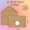 ACSTEP 100PACK Kraft 5X7 Envelopes,Brown A7 Envelopes Self Seal for Weddings, Invitations, Photos, Postcards, Greeting Cards Mailing,Baby Shower, Graduation With Thank You Stickers
