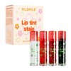 Tiejdhr 4PCS Rolling Ball Lip Oil Set, Long Lasting Hydrating & Moisturizing Lip Gloss Set for Kids Lip care, Transparent Lip Gloss for Dry and Chapped Lips (Set A, 0.16 Oz/Pcs)