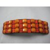 Amber Sparkly Rectangle Curved Barrette Hair Clip 3 5/8" long Faceted Crystal Beads
