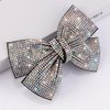 AHONEY Rhinestone Hair Bows for Women Big Hair Bow Clip, Hair Bling Glitter Hair Clips Sparkly Rhinestone Barrettes for Women Girls Holiday Hair Accessories Christmas Gift (AB Silver)