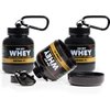 OnMyWhey - Protein Powder and Supplement Funnel Keychain, Portable to-Go Container for The Gym, Workouts, Fitness, and Travel - TSA Approved, Classic 3-Pack