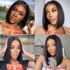 Bob Wig Human Hair 4x1 HD Lace Front Wigs for Black Women Human Hair Middle Part Lace Frontal Bob Wig 8 Inch Short Human Hair Wigs for Black Women Pre Plucked 150% Density