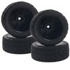 HIRCQOO RC 12mm Hex Hub Wheel Rims & Rubber Tires Compatible with HSP Tamiya HPI Kyosho 1/10 On-Road Touring Car WLtoys 1/14 144001 Traxxas 1/16 Slash RC 1/18 A959B Buggy (Black)