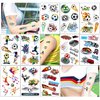 TopFunny Temporary Tattoos for Kids and Adults, 65Pcs Cartoon Soccer Sports Style Tattoos (10 Sheets) Waterproof Fake Tattoo Body Stickers World Cup Party Decoration Supplies Gifts Favors Football