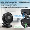 Portable Fan with Remote Control & Timer & LED Lights, 60hrs 12000mAh USB Rechargeable Battery Fan Could Clamp/Hanging/Stand Up, Small Clip on Fan for Baby Stroller, Bed, Desk, Camping Tent, Travel