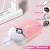 Mlogiroa Lash Fan Mini Portable Eyelash Fan Handheld Lash Fan Dryer for Eyelash Extensions Rechargeable USB C Eyelash Dryer Air Cooling Blower Fan with Built in Sponge Lash Extension Application(Pink)