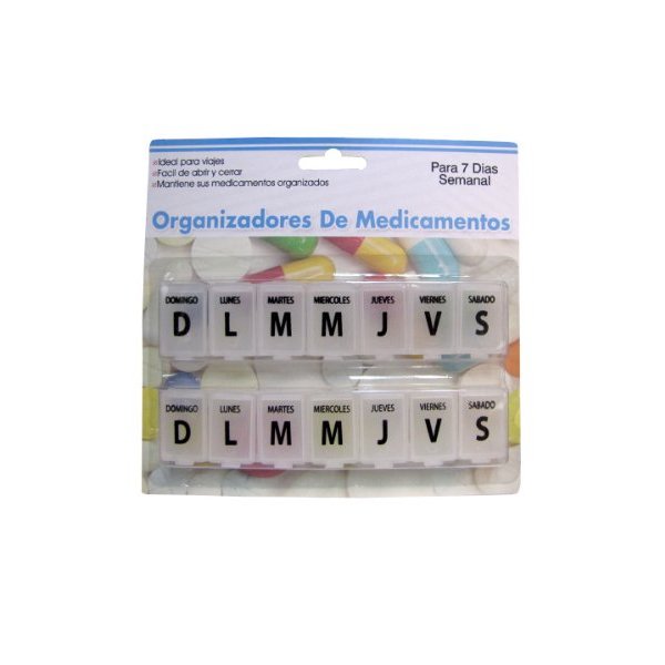 7-day Spanish-language pill case