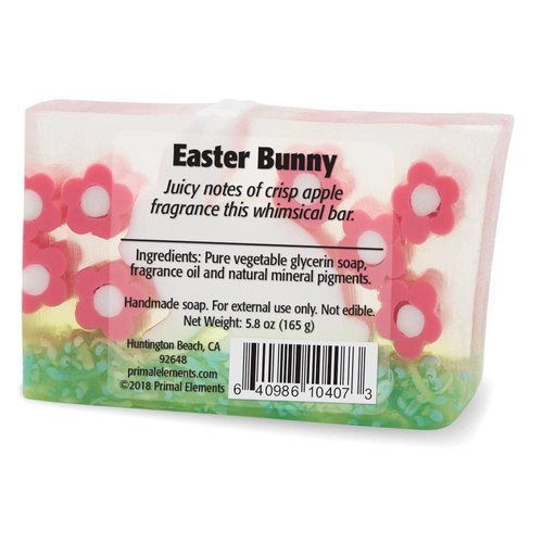 Primal Elements Glycerin Bar Soap | Easter Soap Helps All Skin Types, Sensitive, Oily & Dry Skin | NO PARABENS, VEGAN, GLUTEN FREE, 100% VEGETABLE BASE - (Easter Bunny)