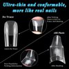 LoveOurHome 600pc Square Gel x Nail Tips Long Fake Nail Clear Full Cover False Nail Tips Square Artificial Fingernails Soft Gel X Nail Art Tips for Acrylic Nails Gel X Extension Press Nail Making