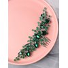 Brihasory Bride Wedding Hair Comb Rhinestone Bridal Hair Accessories Flower Hair Piece Party Prom Valentine Day Side Comb Crystal Hair Clips for Women and Girls Hair Decoration(Green)