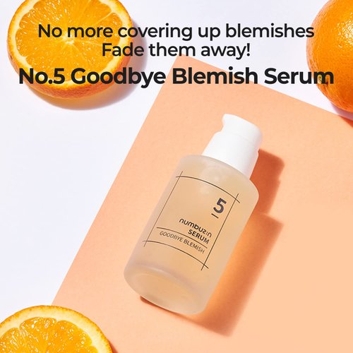 numbuzin No.5 Goodbye Blemish Serum | Blemish Serum for Dark Spots, Acne Scars with Vitamin C, Niacinamide, Antioxidant | Lightweight Gel, Korean Skin Care for Face | 1.69 Fl Oz