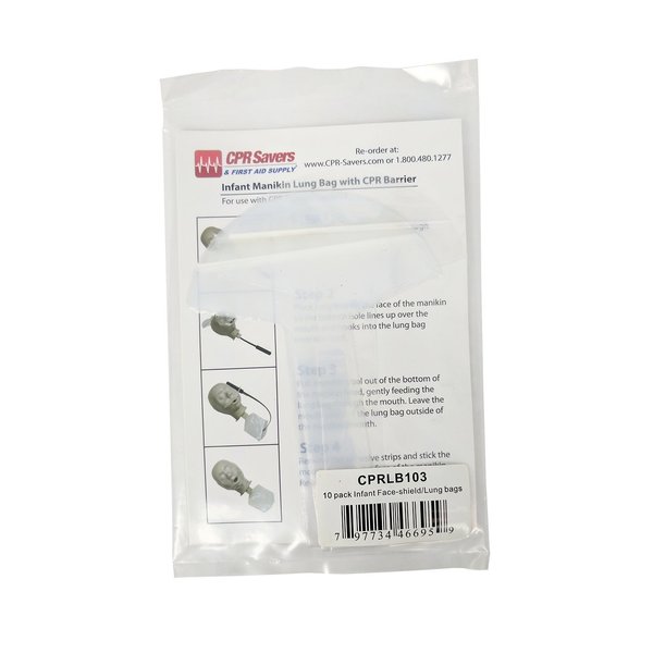 Infant Face Shield Lung Bags, 10 Pack