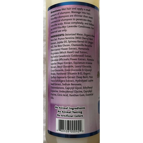 VITA-MYR Vitamyr Lavender 16 Oz Natural Shampoo Botanical Ingredients