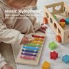 Jessruly Shape Sorter - Wooden Xylophone and Montessori Number Puzzle Set for Babies - Educational Sorting Game with Storage Car for Toddlers