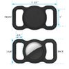 Airtag Dog Collar Holder (2 Pack) SWINCHO Silicone GPS Tracker Case Anti-Lost Protective Air Tag Cat Collar Holder (Black&White)