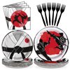 96Pcs Karate Party Supplies 350GSM Disposable Karate Themed Plates Napkins Forks Tableware Set Karate Birthday Party Decorations for Boys Ninja Birthday Party Decorations Martial Arts Favors Serves 24