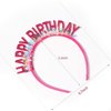 Doneace Happy Birthday Headband, Happy Birthday Crowns for Women Girls Kids, Glitter Birthday Girl Tiara Hairband, Cute Birthday Headpiece for Party Favors Hair Accessories Decorations 1Pcs Hot Pink