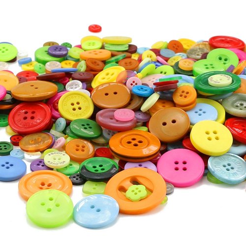 800 Pcs Assorted Sizes Resin Buttons,Round Craft Buttons for Sewing DIY Crafts,Children's Manual Button Painting