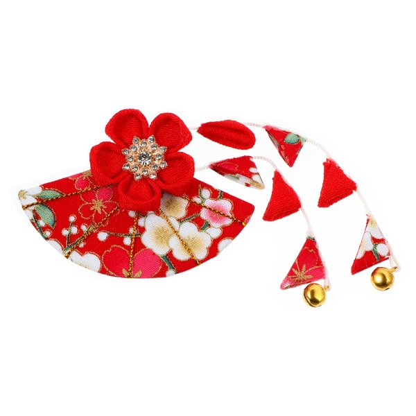 Beatifufu 1pc Japanese style headgear Japanese Style Headdress Japanese Tsumami Hair Pin Floral Hair Clip Japanese Style Hair Clip Fans Shaped Barrette accessories Miss alloy classic