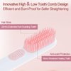 Youbella Cordless Hair Straightener Brush, Portable Negative Ion Straightening Comb for Travel, 3 in 1 Mini Hot Curling Hair Brush for Women, Fast Heating for All Hair Styling, Pink