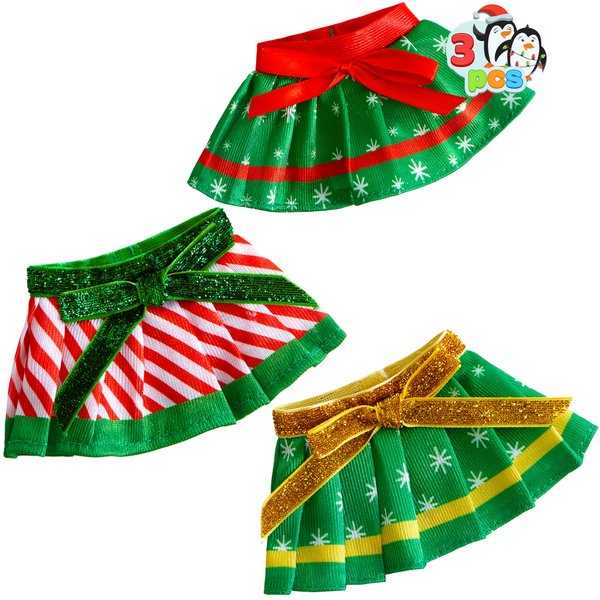 JOYIN 3 Pack Xmas Clothing for Doll Plush Dance Skirt Set, Christmas Decorations, and Holiday Specials