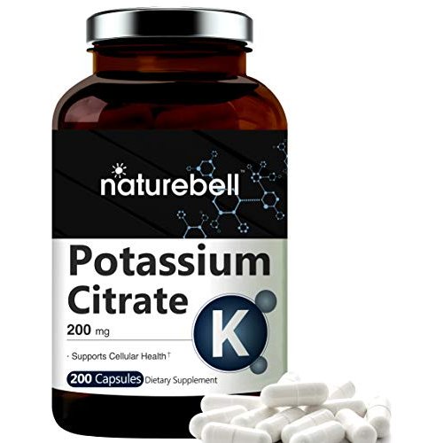 Potassium Magnesium Supplement – Potassium 200mg + Magnesium 200mg – Easily Absorbed Potassium Citrate & Magnesium Citrate – Muscle, Bone, & Heart Health Support – Non-GMO