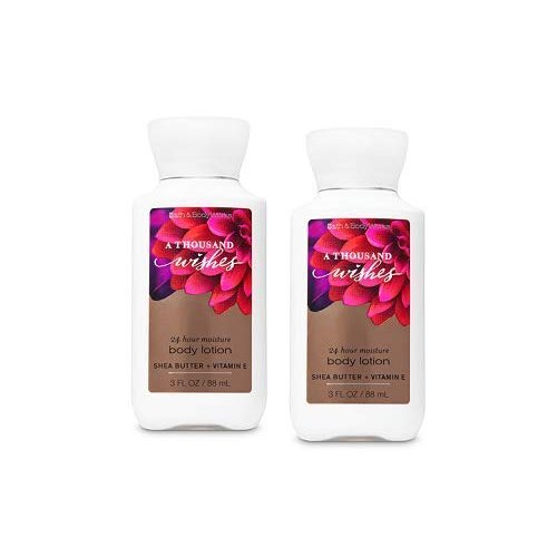 Bath and Body Works 2 Pack 24 Hour Moisture A Thousand Wishes Travel Size Body Lotion 3 Oz.