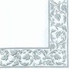 White Beverage Napkins with Silver trim