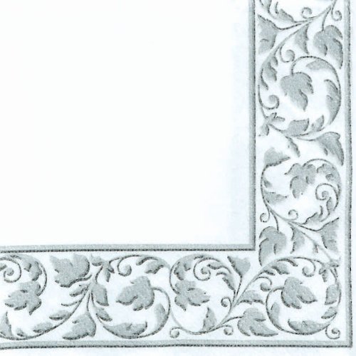 White Beverage Napkins with Silver trim