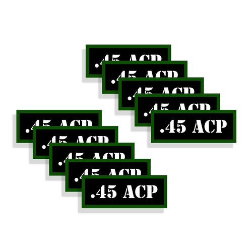 Speed Demon Hot Rod Shop Ammo Can Labels 45 ACP Ammunition Decals 10 Pack Adhesive Vinyl 3"x1.15"