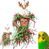 Bonka Bird Toys Christmas Elf Santa Snowman Reindeer Natural Sola Chew Forage Small Medium Bird Toy Cockatiel Parakeet Conures and Other Similar Birds (2437 Reindeer)